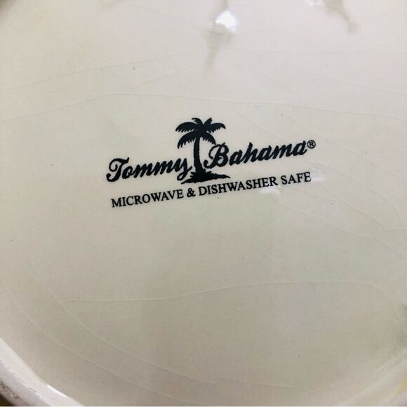 Tommy Bahama Set/3 Ambiance Curled Edge Yellow Green Tropical Print Salad Plates - Picture 8 of 9